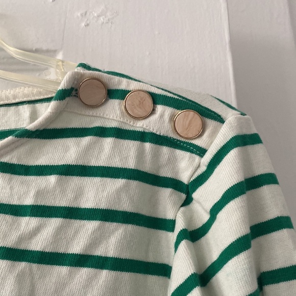 Green and White French Sailor Top - Picture 3 of 3
